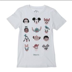 Disney’s 100 Years Of Wonder Celebration Character Face Graphic T shirt size L